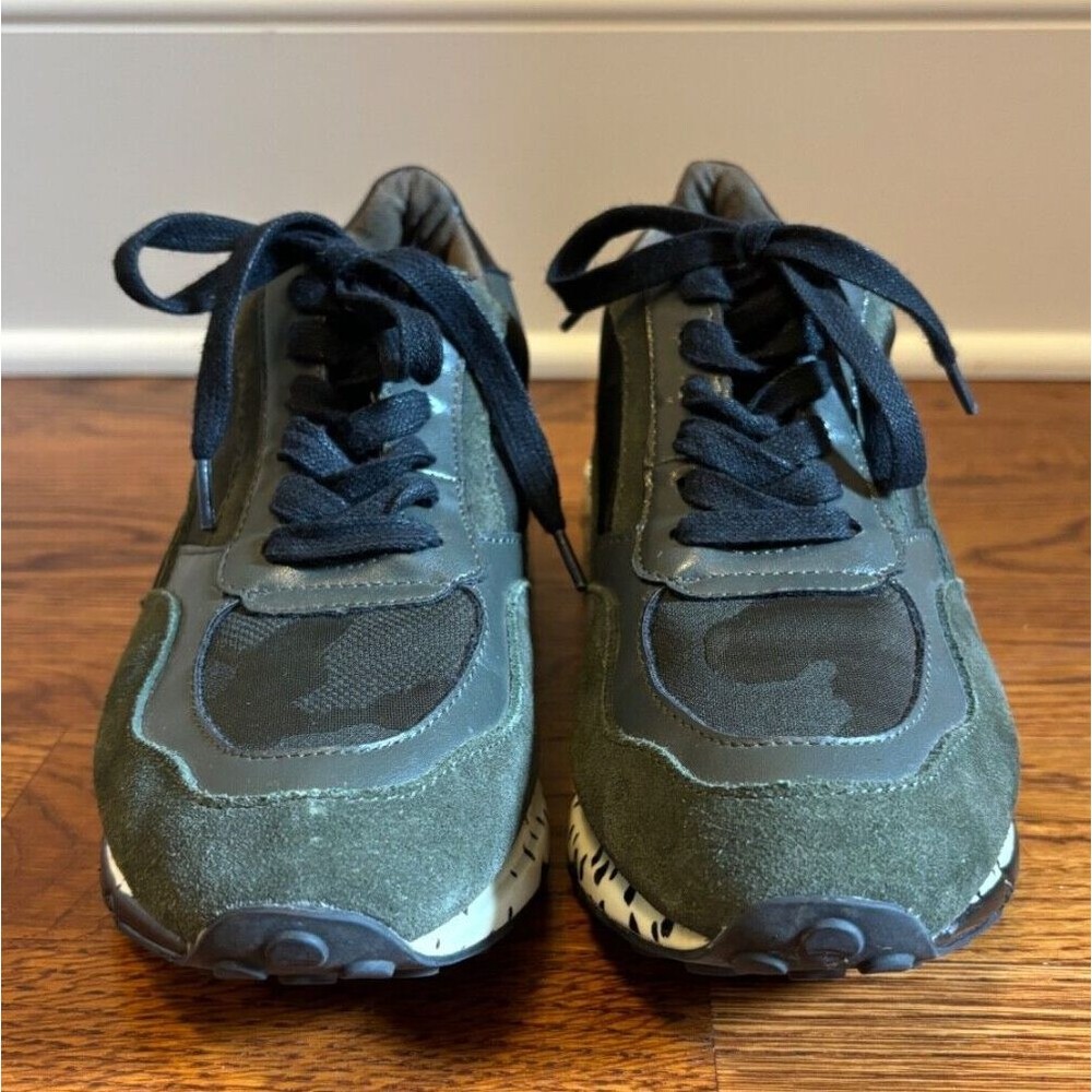 Steve Madden Women's Size 7 Bena Wedge Green Camo Sneakers - Picture 4 of 11